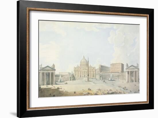 St. Peter's, the Basilica and the Piazza-Francesco Panini-Framed Giclee Print