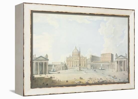 St. Peter's, the Basilica and the Piazza-Francesco Panini-Framed Premier Image Canvas