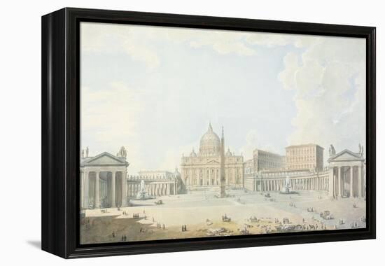 St. Peter's, the Basilica and the Piazza-Francesco Panini-Framed Premier Image Canvas