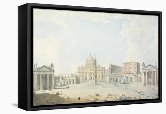 St. Peter's, the Basilica and the Piazza-Francesco Panini-Framed Premier Image Canvas