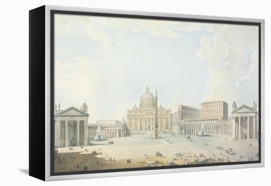 St. Peter's, the Basilica and the Piazza-Francesco Panini-Framed Premier Image Canvas