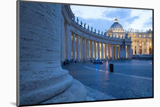 St. Peters and Piazza San Pietro at Dusk, Vatican City, UNESCO World Heritage Site, Rome, Lazio-Frank Fell-Mounted Photographic Print