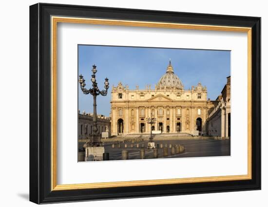 St. Peters and Piazza San Pietro in the Early Morning, Vatican City, Rome, Lazio, Italy-James Emmerson-Framed Photographic Print