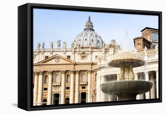 St. Peters' Dome, Vatican City, UNESCO World Heritage Site, Rome, Lazio, Italy, Europe-Nico Tondini-Framed Premier Image Canvas