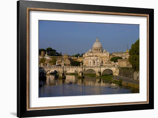 St Peters Rome Across River Tiber-Charles Bowman-Framed Photographic Print