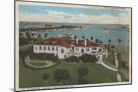 St. Petersburg, FL - Aerial of Yacht Club & Harbor-Lantern Press-Mounted Art Print