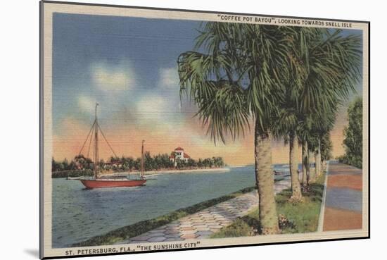 St. Petersburg, FL - View of Coffee Pot Bayou & Isle-Lantern Press-Mounted Art Print