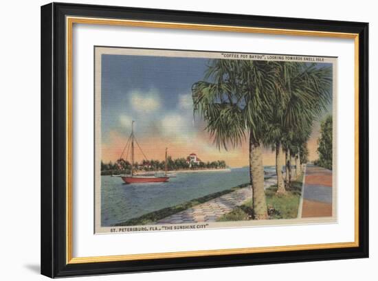 St. Petersburg, FL - View of Coffee Pot Bayou & Isle-Lantern Press-Framed Art Print