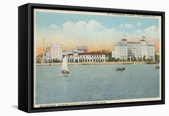 St. Petersburg, FL - Waterfront View of Soreno Hotel-Lantern Press-Framed Stretched Canvas