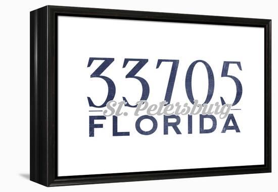 St. Petersburg, Florida - 33705 Zip Code (Blue)-Lantern Press-Framed Stretched Canvas