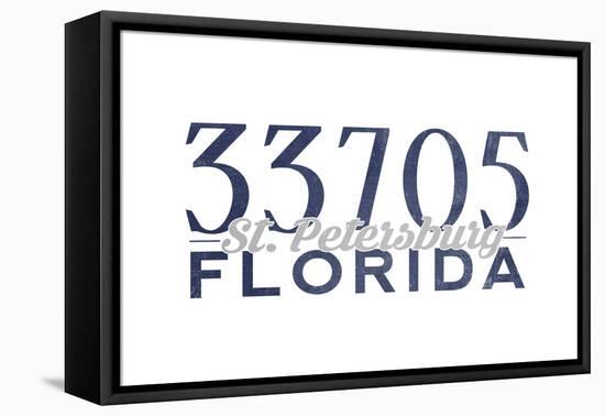 St. Petersburg, Florida - 33705 Zip Code (Blue)-Lantern Press-Framed Stretched Canvas