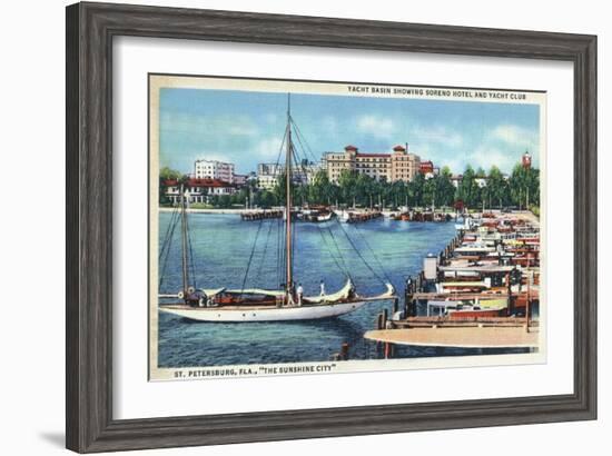 St. Petersburg, Florida - Aerial View of Heart of the City-Lantern Press-Framed Art Print