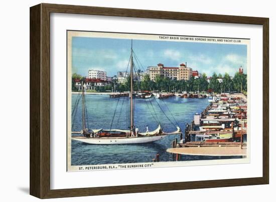 St. Petersburg, Florida - Aerial View of Heart of the City-Lantern Press-Framed Art Print