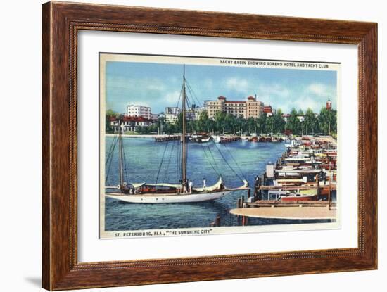 St. Petersburg, Florida - Aerial View of Heart of the City-Lantern Press-Framed Art Print