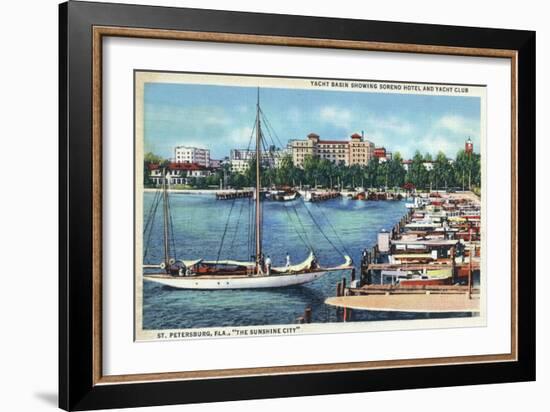 St. Petersburg, Florida - Aerial View of Heart of the City-Lantern Press-Framed Art Print