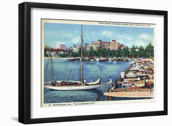 St. Petersburg, Florida - Aerial View of Heart of the City-Lantern Press-Framed Art Print