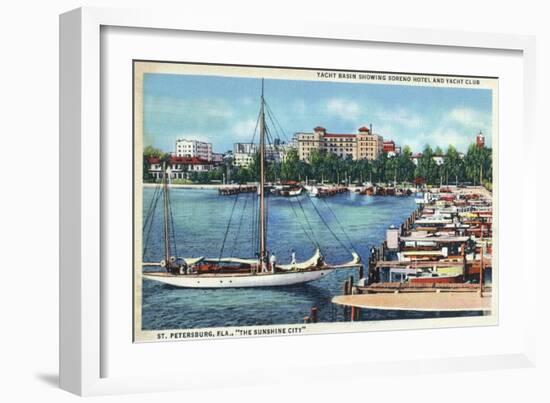 St. Petersburg, Florida - Aerial View of Heart of the City-Lantern Press-Framed Art Print