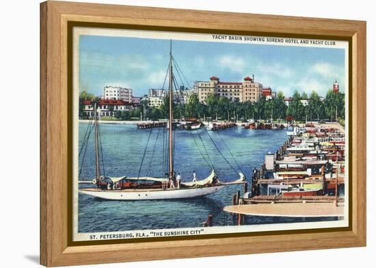 St. Petersburg, Florida - Aerial View of Heart of the City-Lantern Press-Framed Stretched Canvas