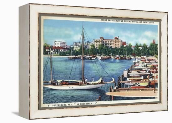 St. Petersburg, Florida - Aerial View of Heart of the City-Lantern Press-Framed Stretched Canvas