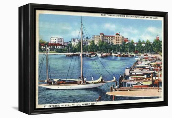 St. Petersburg, Florida - Aerial View of Heart of the City-Lantern Press-Framed Stretched Canvas