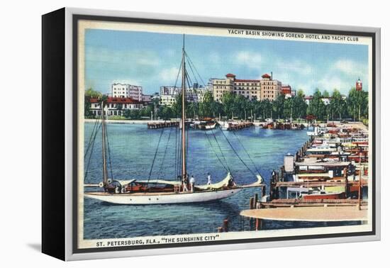 St. Petersburg, Florida - Aerial View of Heart of the City-Lantern Press-Framed Stretched Canvas