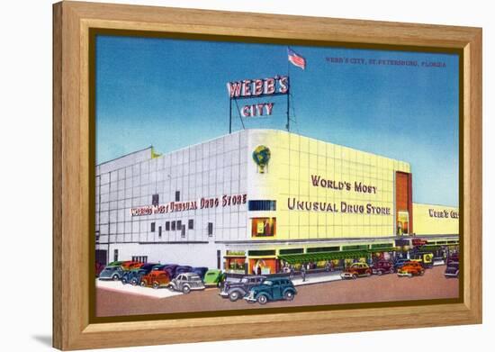 St. Petersburg, Florida - Exterior View of Webb's City Drugstore-Lantern Press-Framed Stretched Canvas