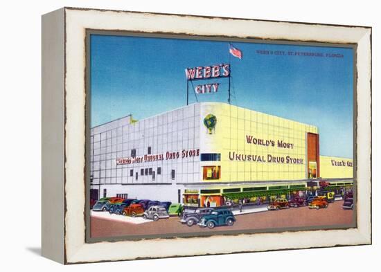 St. Petersburg, Florida - Exterior View of Webb's City Drugstore-Lantern Press-Framed Stretched Canvas