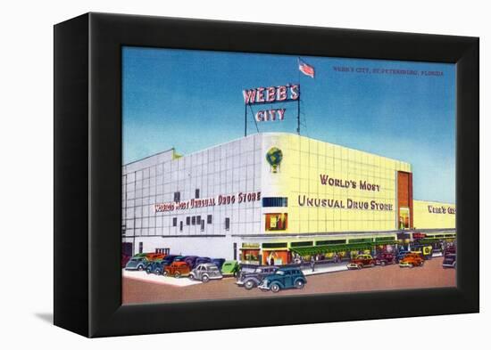 St. Petersburg, Florida - Exterior View of Webb's City Drugstore-Lantern Press-Framed Stretched Canvas
