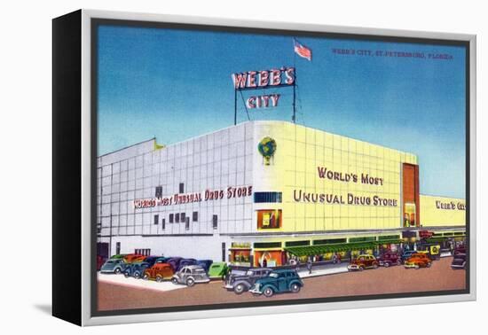 St. Petersburg, Florida - Exterior View of Webb's City Drugstore-Lantern Press-Framed Stretched Canvas