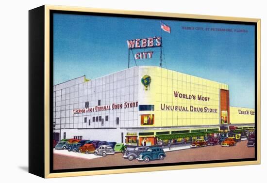 St. Petersburg, Florida - Exterior View of Webb's City Drugstore-Lantern Press-Framed Stretched Canvas