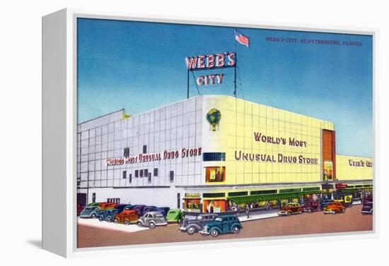 St. Petersburg, Florida - Exterior View of Webb's City Drugstore-Lantern Press-Framed Stretched Canvas