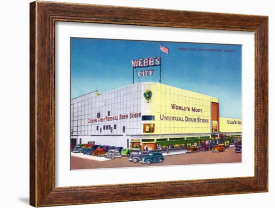 St. Petersburg, Florida - Exterior View of Webb's City Drugstore-Lantern Press-Framed Art Print