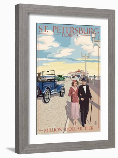 St. Petersburg, Florida - Million Dollar Pier-Lantern Press-Framed Art Print