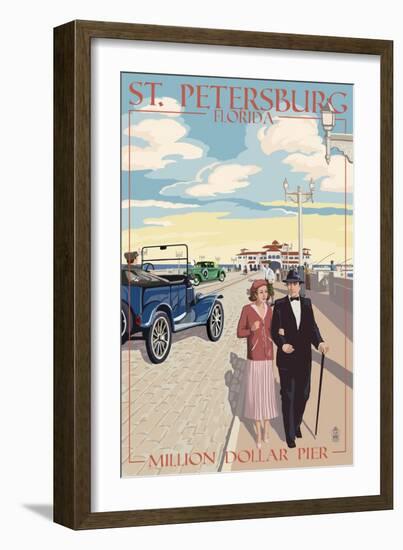 St. Petersburg, Florida - Million Dollar Pier-Lantern Press-Framed Art Print