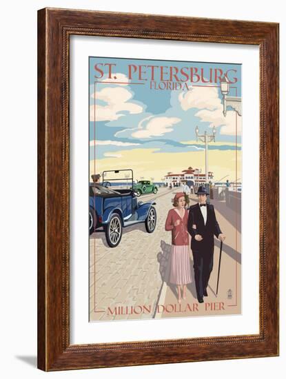 St. Petersburg, Florida - Million Dollar Pier-Lantern Press-Framed Art Print