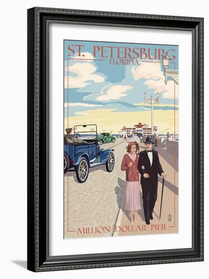 St. Petersburg, Florida - Million Dollar Pier-Lantern Press-Framed Art Print