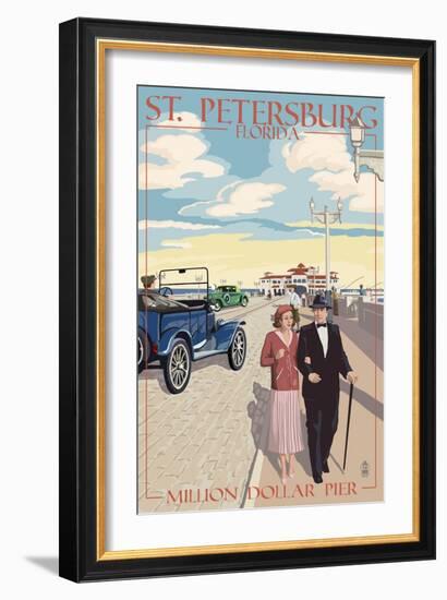 St. Petersburg, Florida - Million Dollar Pier-Lantern Press-Framed Art Print