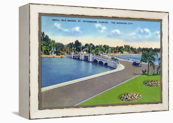 St. Petersburg, Florida - Snell Isle Bridge View-Lantern Press-Framed Stretched Canvas