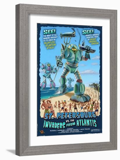 St. Petersburg, Florida - St. Petersburg vs. Atlantean Invaders-Lantern Press-Framed Art Print