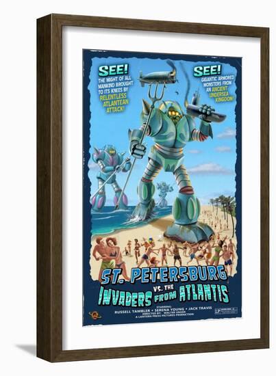 St. Petersburg, Florida - St. Petersburg vs. Atlantean Invaders-Lantern Press-Framed Art Print