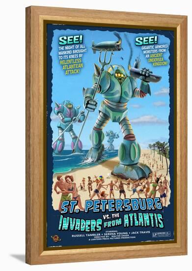 St. Petersburg, Florida - St. Petersburg vs. Atlantean Invaders-Lantern Press-Framed Stretched Canvas