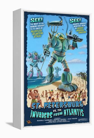 St. Petersburg, Florida - St. Petersburg vs. Atlantean Invaders-Lantern Press-Framed Stretched Canvas