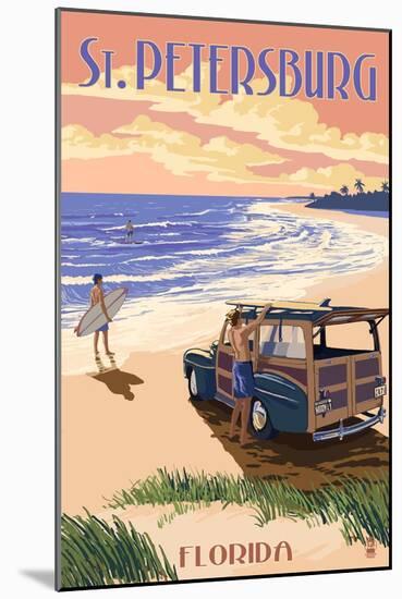 St. Petersburg, Florida - Woody on the Beach-Lantern Press-Mounted Art Print