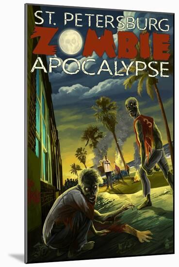 St. Petersburg, Florida - Zombie Apocalypse-Lantern Press-Mounted Art Print