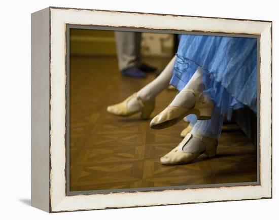 St.Petersburg, Russia, Detail of Ballerinas Shoes and Dress During a Short Rest Backstage During th-Ken Scicluna-Framed Premier Image Canvas