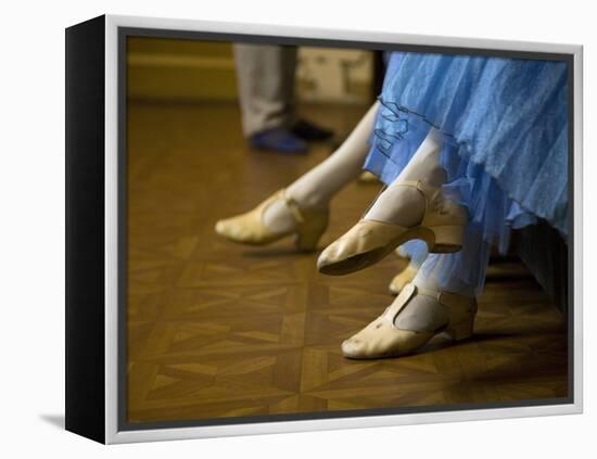 St.Petersburg, Russia, Detail of Ballerinas Shoes and Dress During a Short Rest Backstage During th-Ken Scicluna-Framed Premier Image Canvas