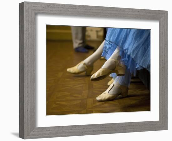 St.Petersburg, Russia, Detail of Ballerinas Shoes and Dress During a Short Rest Backstage During th-Ken Scicluna-Framed Photographic Print