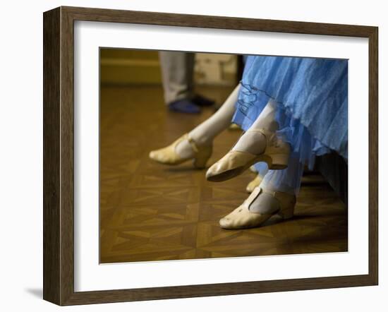 St.Petersburg, Russia, Detail of Ballerinas Shoes and Dress During a Short Rest Backstage During th-Ken Scicluna-Framed Photographic Print