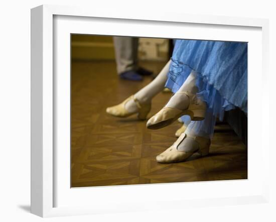 St.Petersburg, Russia, Detail of Ballerinas Shoes and Dress During a Short Rest Backstage During th-Ken Scicluna-Framed Photographic Print