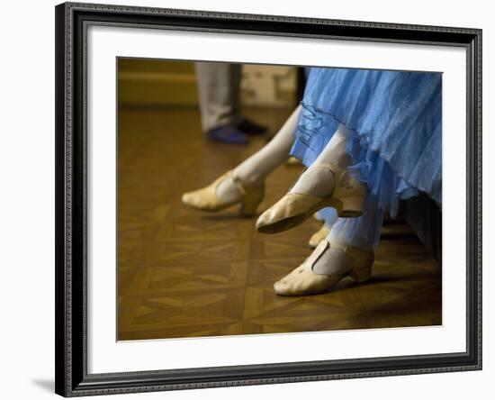 St.Petersburg, Russia, Detail of Ballerinas Shoes and Dress During a Short Rest Backstage During th-Ken Scicluna-Framed Photographic Print